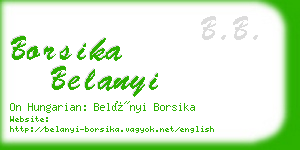 borsika belanyi business card